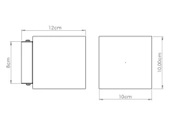 Candeeiro de parede Quad industrial, concreto - 1 lichtbronnen - L.10 x H.10 cm - bege