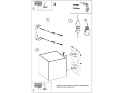 Candeeiro de parede Quad industrial, concreto - 1 lichtbronnen - L.10 x H.10 cm - bege