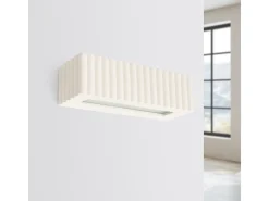 Candeeiro de parede Rigata moderno, cerâmica - 1 lichtbronnen - L.34 x H.10 cm - bege