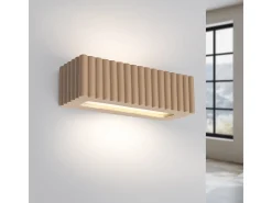 Candeeiro de parede Rigata moderno, cerâmica - 1 lichtbronnen - L.34 x H.10 cm - taupe