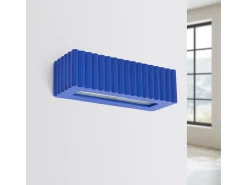 Candeeiro de parede Rigata moderno, cerâmica - 1 lichtbronnen - L.34 x H.10 cm - ultramarino
