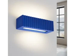 Candeeiro de parede Rigata moderno, cerâmica - 1 lichtbronnen - L.34 x H.10 cm - ultramarino