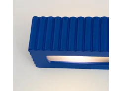 Candeeiro de parede Rigata moderno, cerâmica - 1 lichtbronnen - L.34 x H.10 cm - ultramarino