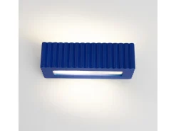 Candeeiro de parede Rigata moderno, cerâmica - 1 lichtbronnen - L.34 x H.10 cm - ultramarino