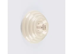 Candeeiro de parede Zori minimalista, cerâmica vidrada/vidro - 1 lichtbronnen - L.12 x H.12 cm - bege