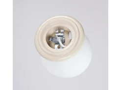Candeeiro de parede Zori minimalista, cerâmica vidrada/vidro - 1 lichtbronnen - L.12 x H.12 cm - bege