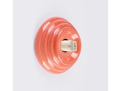 Candeeiro de parede Zori minimalista, cerâmica vidrada/vidro - 1 lichtbronnen - L.12 x H.12 cm - pêssego