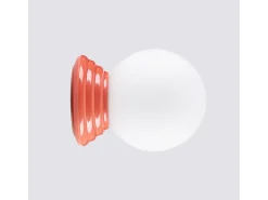 Candeeiro de parede Zori minimalista, cerâmica vidrada/vidro - 1 lichtbronnen - L.12 x H.12 cm - pêssego