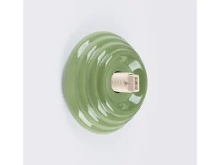 Candeeiro de parede Zori minimalista, cerâmica vidrada/vidro - 1 lichtbronnen - L.12 x H.12 cm - verde-oliva