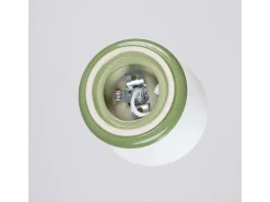 Candeeiro de parede Zori minimalista, cerâmica vidrada/vidro - 1 lichtbronnen - L.12 x H.12 cm - verde-oliva