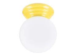 Candeeiro de parede Zori minimalista, cerâmica vidrada/vidro - 1 lichtbronnen - L.12 x H.12 cm - amarelo