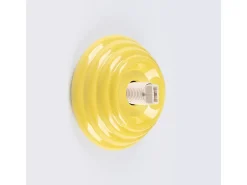 Candeeiro de parede Zori minimalista, cerâmica vidrada/vidro - 1 lichtbronnen - L.12 x H.12 cm - amarelo