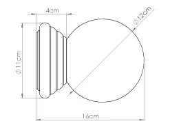 Candeeiro de parede Zori minimalista, cerâmica vidrada/vidro - 1 lichtbronnen - L.12 x H.12 cm - amarelo