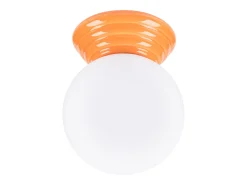 Candeeiro de parede Zori minimalista, cerâmica vidrada/vidro - 1 lichtbronnen - L.12 x H.12 cm - laranja