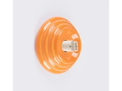 Candeeiro de parede Zori minimalista, cerâmica vidrada/vidro - 1 lichtbronnen - L.12 x H.12 cm - laranja