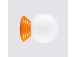 Candeeiro de parede Zori minimalista, cerâmica vidrada/vidro - 1 lichtbronnen - L.12 x H.12 cm - laranja