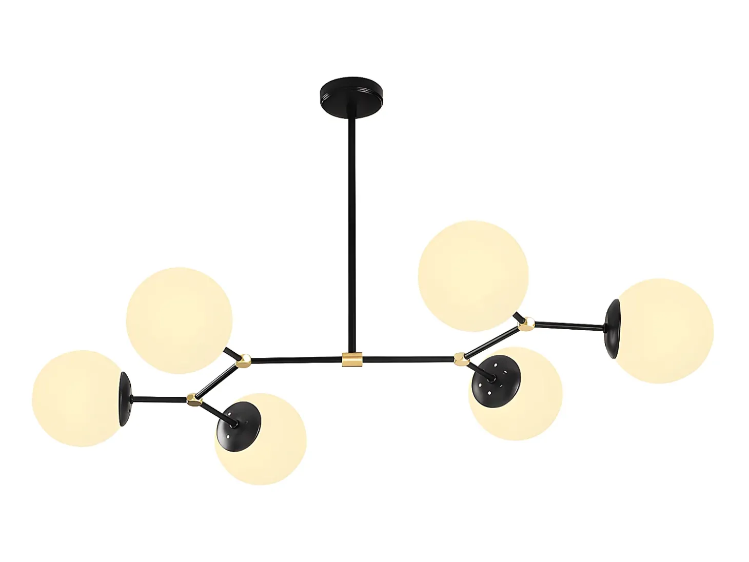 Candeeiro de teto em ferro - Candeeiro C100 x A52 cm - Cor preto e branco - DAMAR