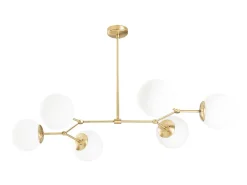 Candeeiro de teto em ferro - Candeeiro C100 x A52 cm - Cor dourado e branco - DAMAR