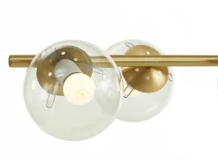 Candeeiro de teto em latão escovado e 6 globos em vidro - C. 128 cm - YUKON