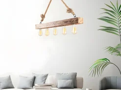 Candeeiro de teto em madeira - Candeeiro C100 x A53 cm - Cor natural - EREBOS