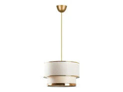 Candeeiro de teto em metal D30 x A65 cm dourado e bege RAYONA