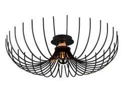 Candeeiro de teto em metal industrial - Candeeiro D. 56 x A. 16 cm - Preto - ASPENDOS