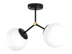 Candeeiro de teto em metal - Candeeiro C44 x A28 cm - Preto e branco - DAMAR