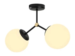 Candeeiro de teto em metal - Candeeiro C44 x A28 cm - Preto e branco - DAMAR