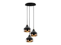 Candeeiro de teto em metal - Candeeiro D. 37 x A. 25/111 cm - Preto e acobreado - YILDO