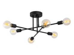 Candeeiro de teto em metal - Candeeiro C. 64 x A. 30 cm - Preto - FLOWERA