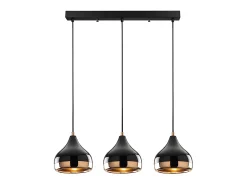 Candeeiro de teto em metal de altura regulável. C67 x A25/111 cm. Preto e acobreado. YILDO