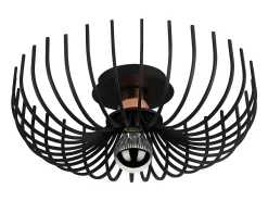 Candeeiro de teto em metal industrial - Candeeiro D. 36 x A. 12 cm - Preto - ASPENDOS