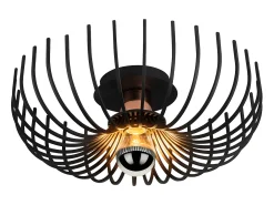 Candeeiro de teto em metal industrial - Candeeiro D. 36 x A. 12 cm - Preto - ASPENDOS
