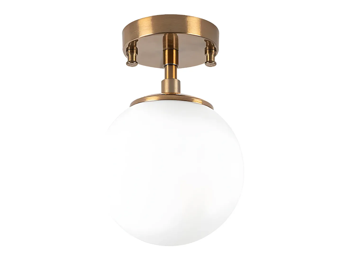 Candeeiro de teto em metal com globo D15 x A23 cm dourado e branco - DAMAR