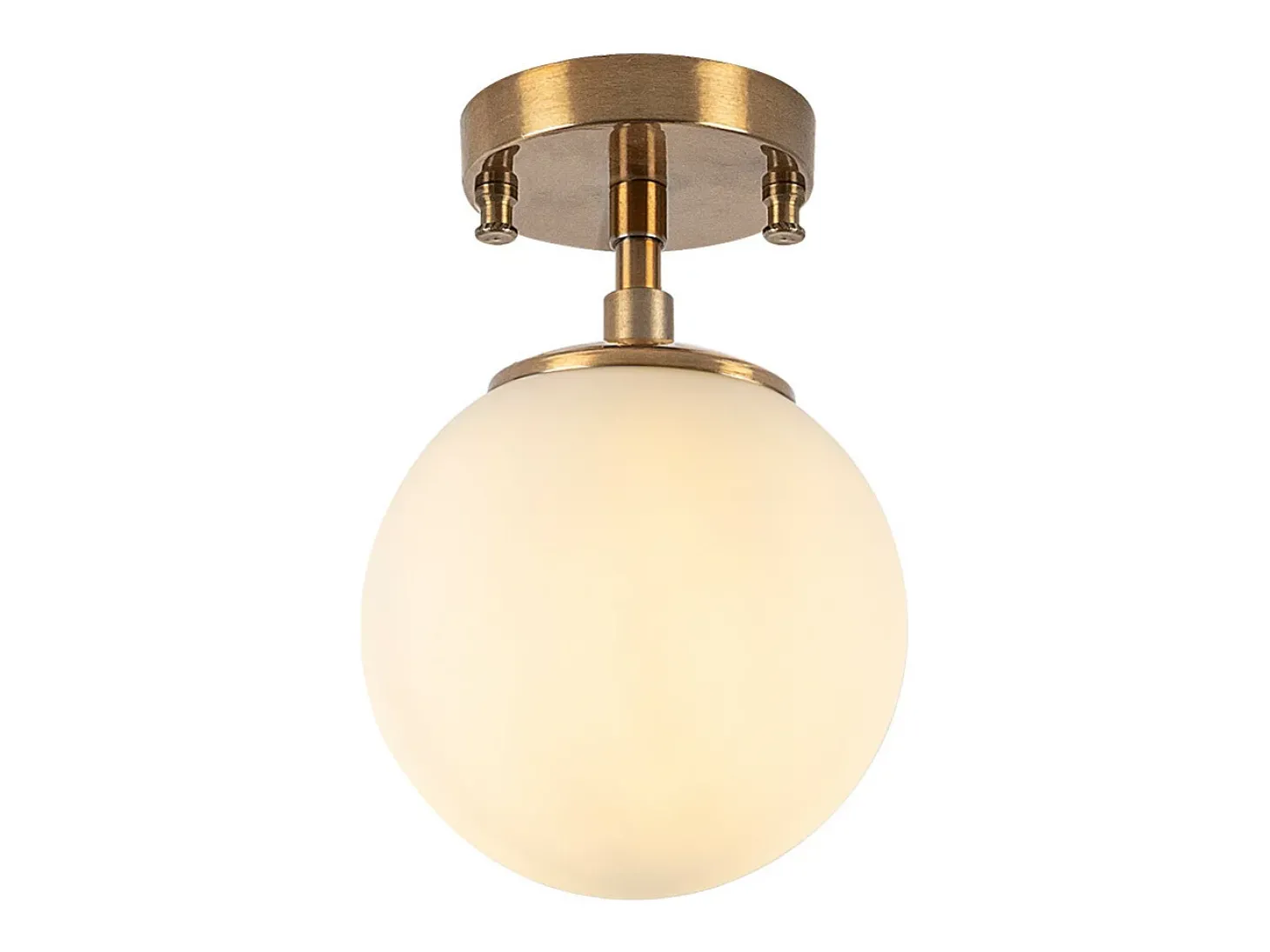 Candeeiro de teto em metal com globo D15 x A23 cm dourado e branco - DAMAR