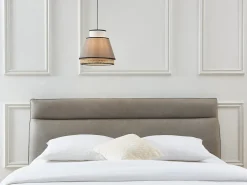 Candeeiro de teto escandinavo empalhado - Natural e taupe - D.35 x A.120 cm - KLAUS