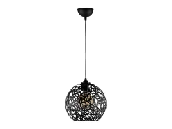 Candeeiro de teto filiforme em metal altura regulável CELINDRA. D25 x A39/119 cm. Preto