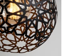 Candeeiro de teto filiforme em metal altura regulável CELINDRA. D25 x A39/119 cm. Preto