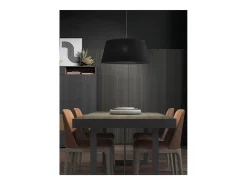 Candeeiro de teto FIRENZE estilo clássico e moderno - Altura 190 cm - cabo transparente - Abajur ø50 cm - E27 60W - IP20 - aço e bege