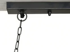 Candeeiro de teto industrial estrutura retangular em madeira OLIUS - Metal 4 lâmpadas A.31 cm - Natural