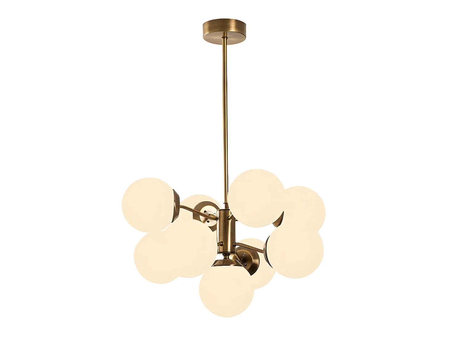Candeeiro de teto, lustre em metal - Candeeiro D70 x A80 cm - Branco e dourado - MUDONI