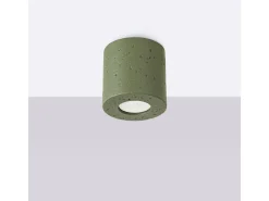 Candeeiro de teto Orbis industrial, concreto - 1 lichtbronnen - L.10 x H.10 cm - verde-oliva
