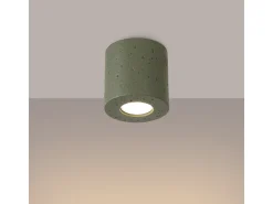 Candeeiro de teto Orbis industrial, concreto - 1 lichtbronnen - L.10 x H.10 cm - verde-oliva