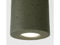 Candeeiro de teto Orbis industrial, concreto - 1 lichtbronnen - L.10 x H.10 cm - verde-oliva