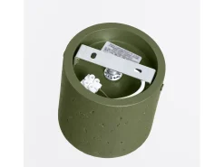 Candeeiro de teto Orbis industrial, concreto - 1 lichtbronnen - L.10 x H.10 cm - verde-oliva