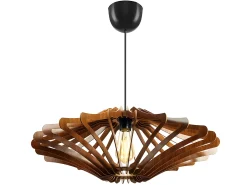 Candeeiro de teto perfurado em MDF - D. 59 x A. 55 cm - Castanho - FARITA
