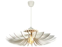 Candeeiro de teto perfurado em MDF - Candeeiro D. 68 x A. 50 cm - Branco - FARITA