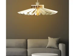 Candeeiro de teto perfurado em MDF - Candeeiro D. 68 x A. 50 cm - Branco - FARITA