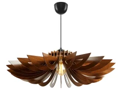 Candeeiro de teto perfurado em MDF - Candeeiro D. 68 x A. 50 cm - Castanho - FARITA