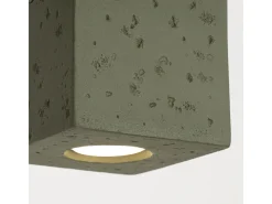 Candeeiro de teto Quad industrial, concreto - 1 lichtbronnen - L.10 x H.10 cm - verde-oliva